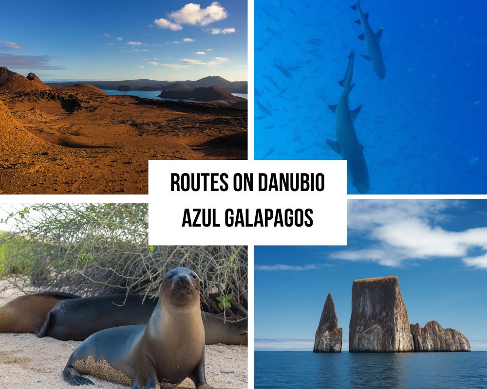 routes on Danubio Azul Galapagos Cruise