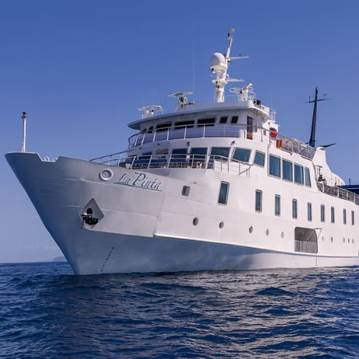 Elegant La Pinta expedition ship photographed during a Galapagos Islands cruise with Cruises to Galapagos Islands