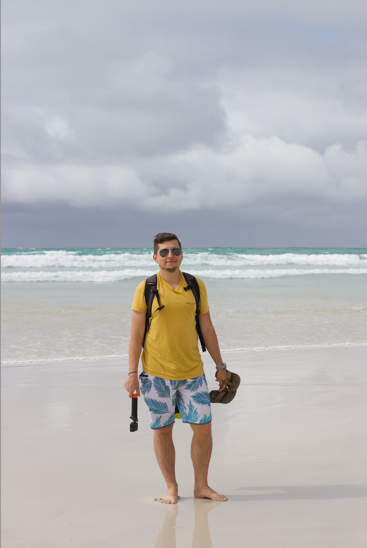 Oleg Galeev at Tortuga Bay, Galapagos
